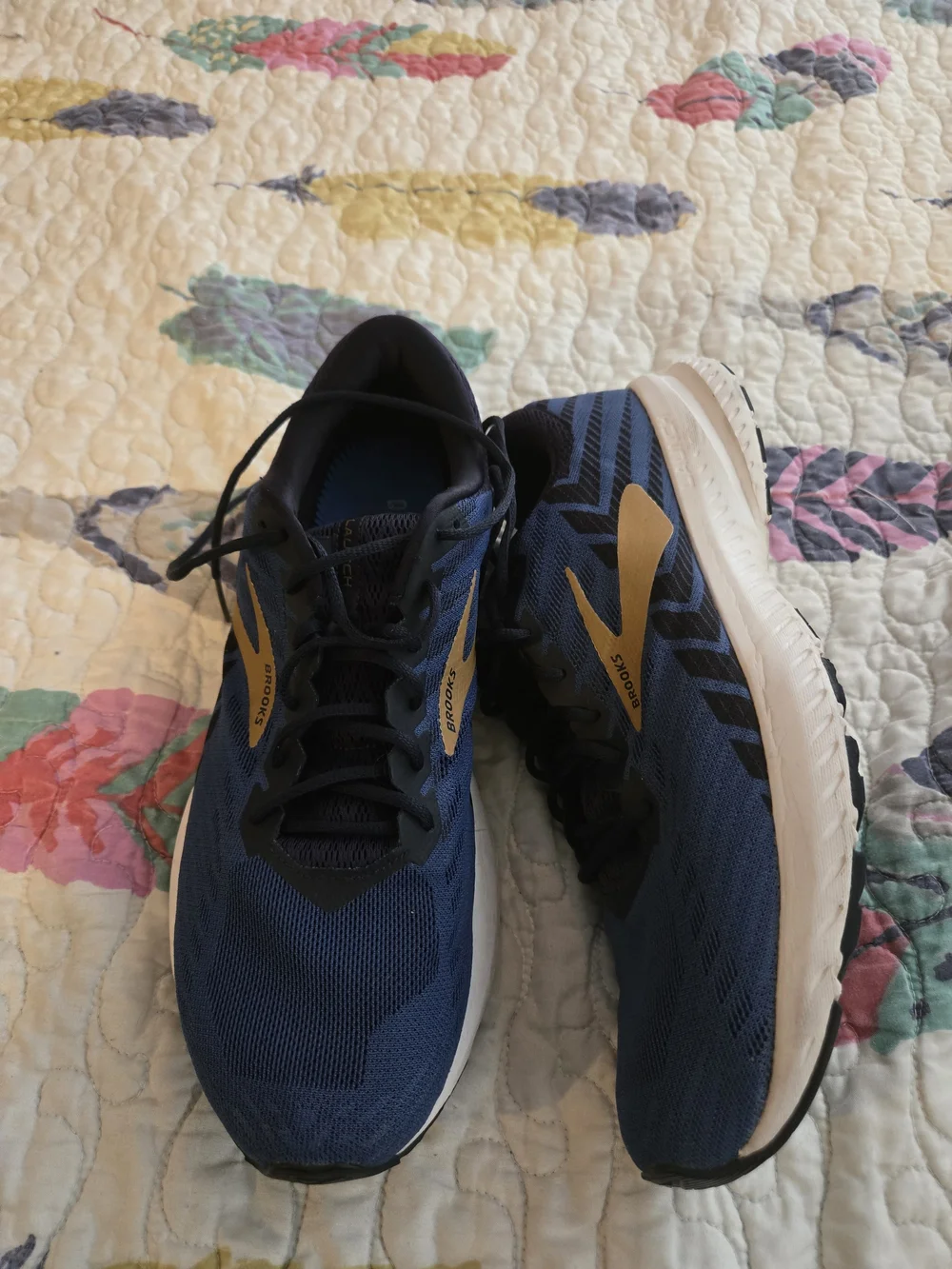 Brooks Launch 6 Men's Running Shoes Blue Gold Athletic Sneakers Size 11.5 D